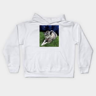 Elkhound at the Edge of the World Kids Hoodie